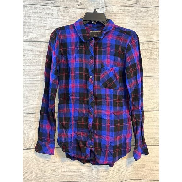 Rails Tops - Rails Plaid Long Sleeve Button-Up Shirt Size XS
